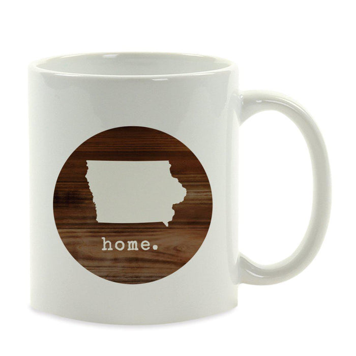 Andaz Press 11oz Rustic Wood Home US State Coffee Mug-Set of 1-Andaz Press-Iowa-