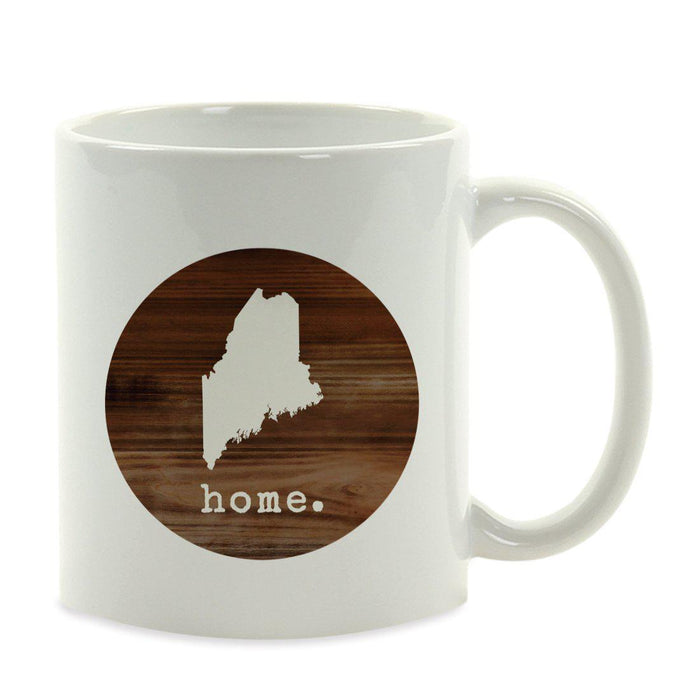 Andaz Press 11oz Rustic Wood Home US State Coffee Mug-Set of 1-Andaz Press-Maine-