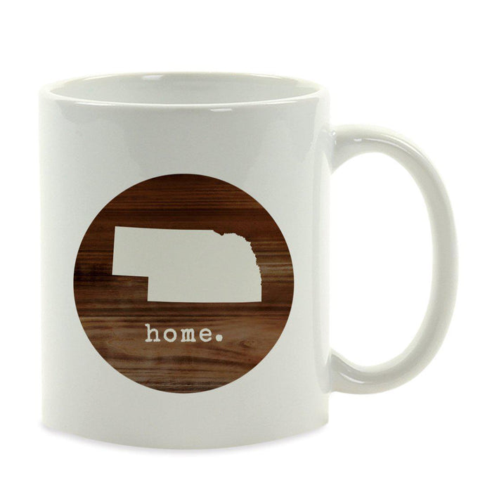 Andaz Press 11oz Rustic Wood Home US State Coffee Mug-Set of 1-Andaz Press-Nebraska-