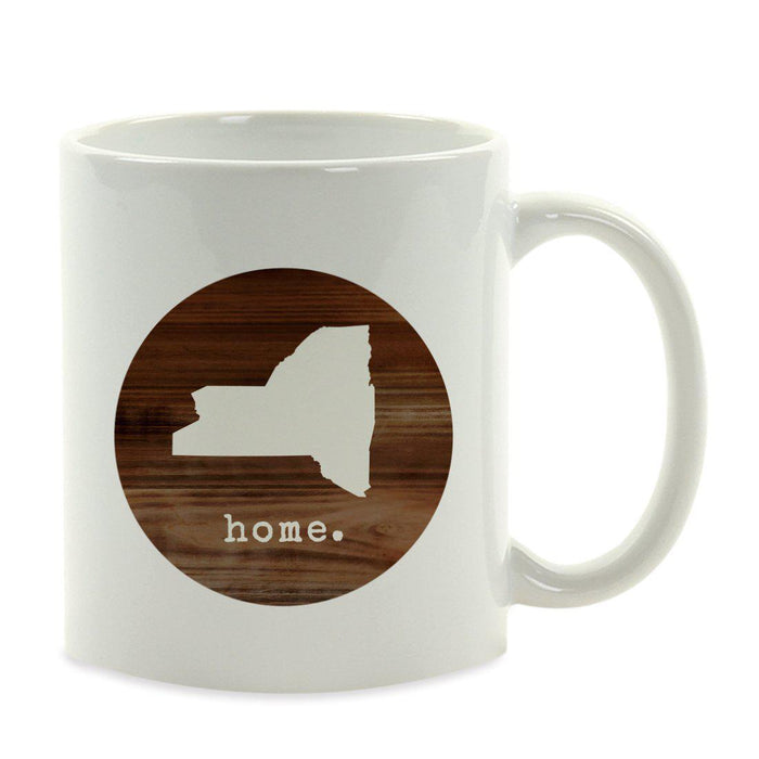 Andaz Press 11oz Rustic Wood Home US State Coffee Mug-Set of 1-Andaz Press-New York-