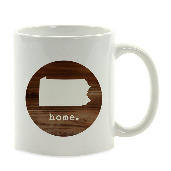 Andaz Press 11oz Rustic Wood Home US State Coffee Mug-Set of 1-Andaz Press-Pennsylvania-