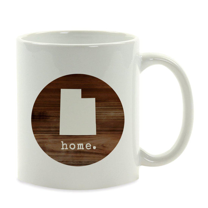 Andaz Press 11oz Rustic Wood Home US State Coffee Mug-Set of 1-Andaz Press-Utah-