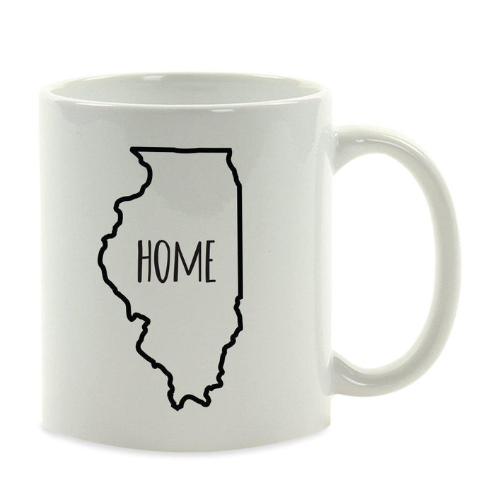 Andaz Press 11oz US State Shape Home Layout Coffee Mug-Set of 1-Andaz Press-Illinois-