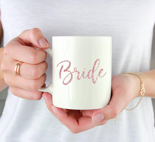 Andaz Press 11oz Wedding Faux Pink Glitter Coffee Mug-Set of 1-Andaz Press-Bride-