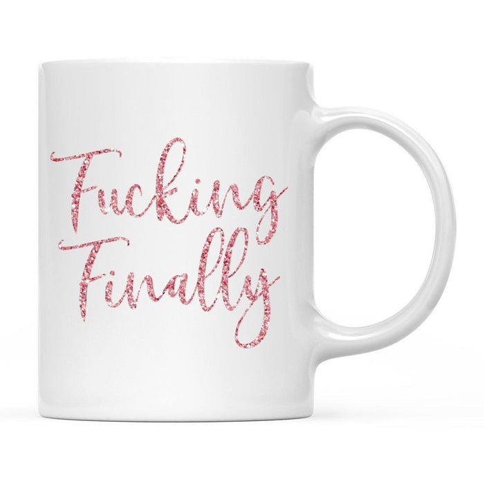 Andaz Press 11oz Wedding Faux Pink Glitter Coffee Mug-Set of 1-Andaz Press-Bride-