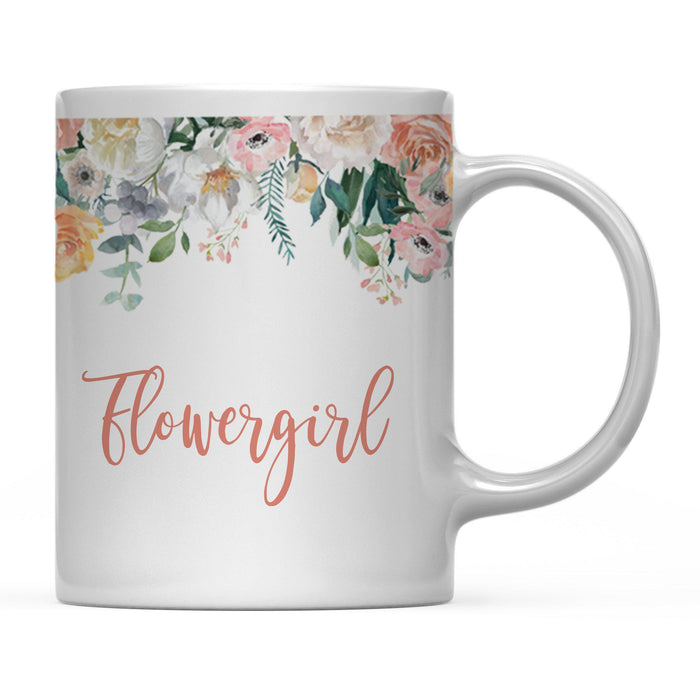 Andaz Press 11oz Wedding Peach Flowers Florals Roses Coffee Mug-Set of 1-Andaz Press-Bride-