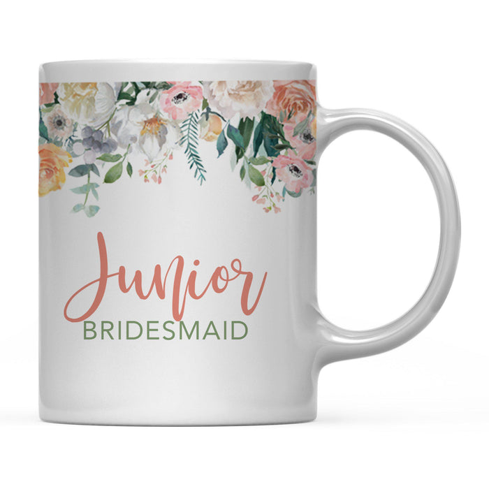Andaz Press 11oz Wedding Peach Flowers Florals Roses Coffee Mug-Set of 1-Andaz Press-Junior Bridesmaid-
