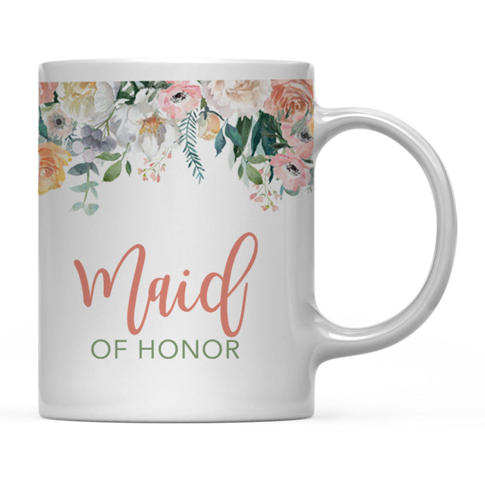 Andaz Press 11oz Wedding Peach Flowers Florals Roses Coffee Mug-Set of 1-Andaz Press-Maid of Honor-