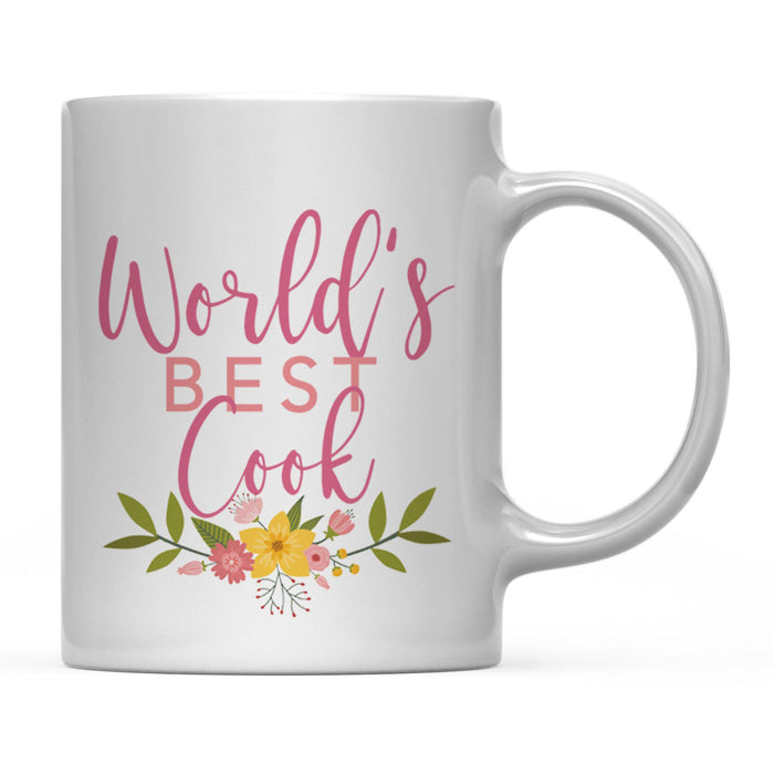 Andaz Press 11oz World's Best Floral Careers Coffee Mug-Set of 1-Andaz Press-Veterinarian-