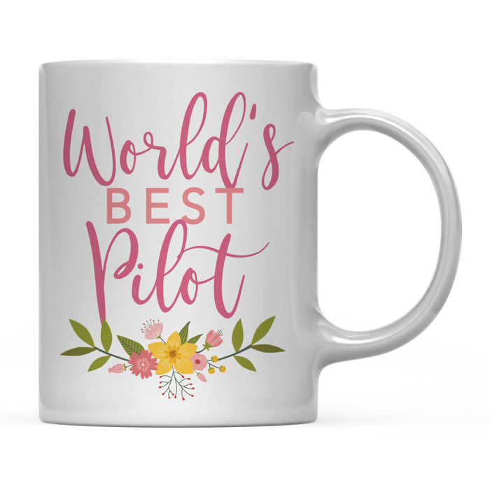 Andaz Press 11oz World's Best Floral Careers Coffee Mug-Set of 1-Andaz Press-Veterinarian-