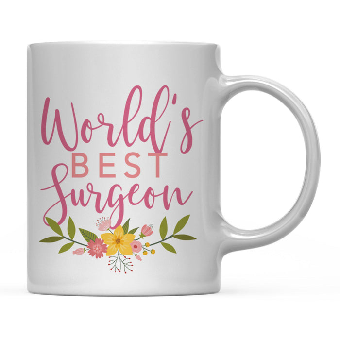 Andaz Press 11oz World's Best Floral Careers Coffee Mug-Set of 1-Andaz Press-Veterinarian-