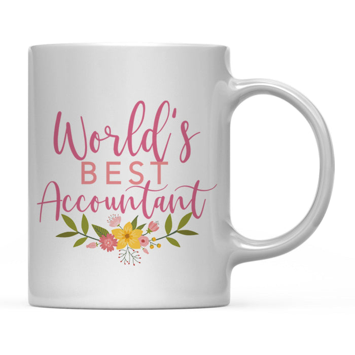 Andaz Press 11oz World's Best Floral Careers Coffee Mug-Set of 1-Andaz Press-Accountant-