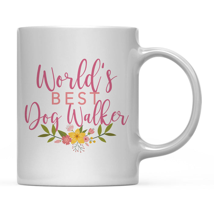 Andaz Press 11oz World's Best Floral Careers Coffee Mug-Set of 1-Andaz Press-Dog Walker-