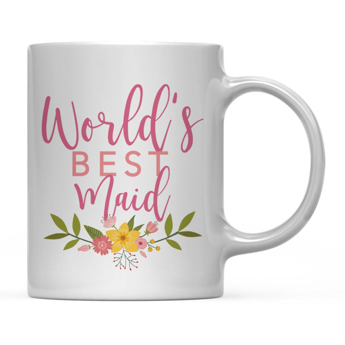 Andaz Press 11oz World's Best Floral Careers Coffee Mug-Set of 1-Andaz Press-Maid-