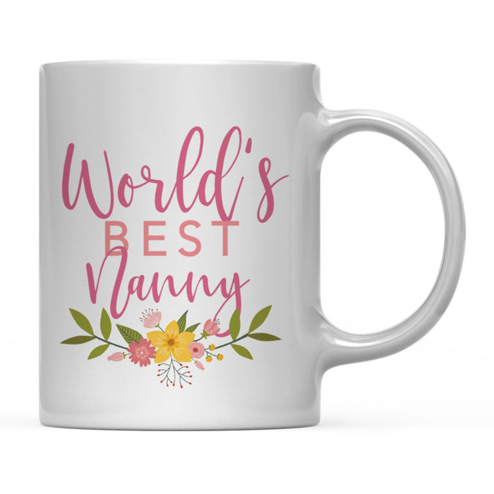 Andaz Press 11oz World's Best Floral Careers Coffee Mug-Set of 1-Andaz Press-Nanny-