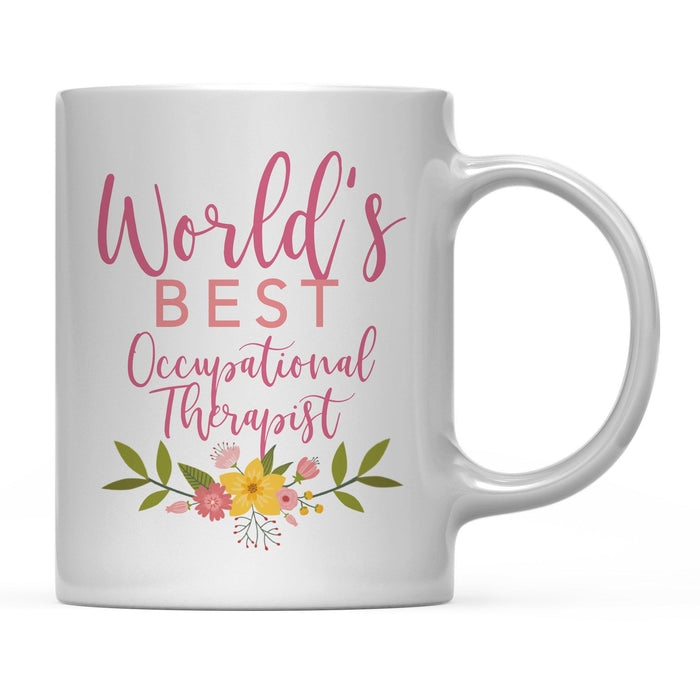 Andaz Press 11oz World's Best Floral Careers Coffee Mug-Set of 1-Andaz Press-Occupational Therapist-