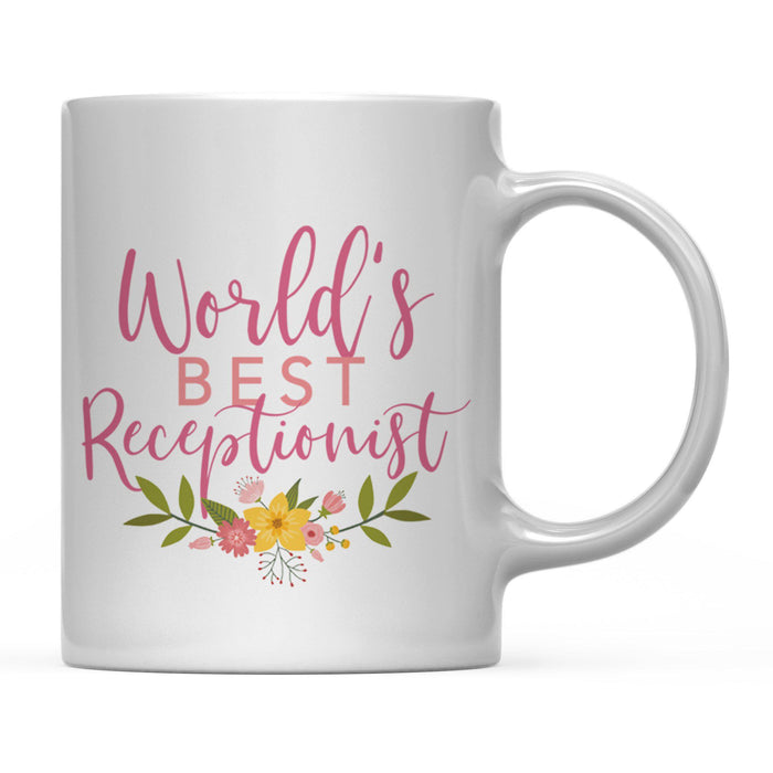 Andaz Press 11oz World's Best Floral Careers Coffee Mug-Set of 1-Andaz Press-Receptionist-