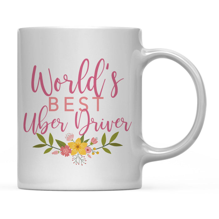 Andaz Press 11oz World's Best Floral Careers Coffee Mug-Set of 1-Andaz Press-Uber Driver-