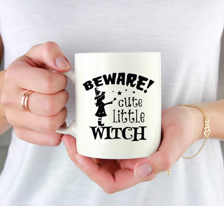 Andaz Press 11oz. Coffee Mug, Beware Cute Little Witch-Set of 1-Andaz Press-Beware Cute Little Witch-