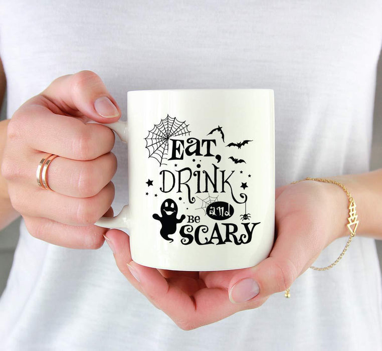 Andaz Press 11oz. Coffee Mug, Eat Drink and be Scary Ghost-Set of 1-Andaz Press-Eat Drink and be Scary Ghost-