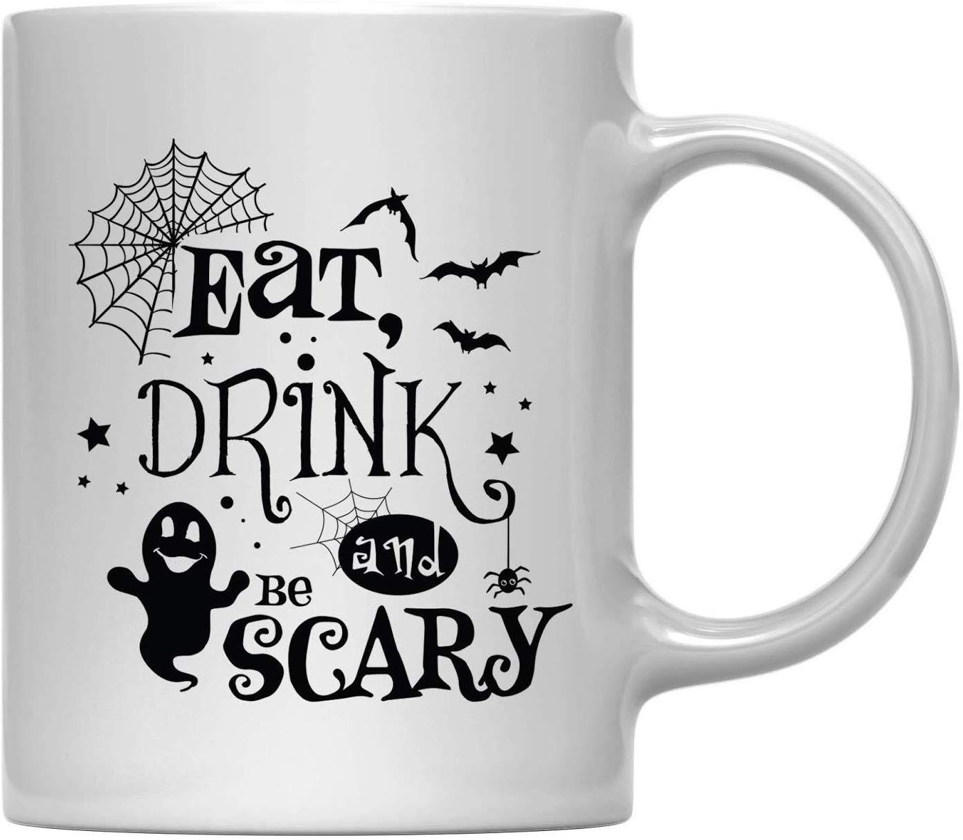 Andaz Press 11oz. Coffee Mug, Eat Drink and be Scary Ghost-Set of 1-Andaz Press-Eat Drink and be Scary Ghost-