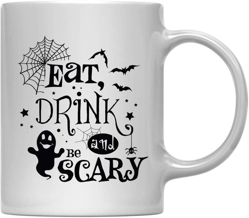 Andaz Press 11oz. Coffee Mug, Eat Drink and be Scary Ghost-Set of 1-Andaz Press-Eat Drink and be Scary Ghost-