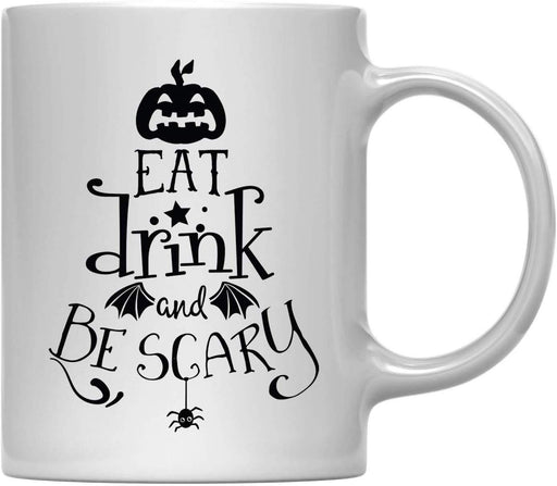 Andaz Press 11oz. Coffee Mug, Eat Drink and be Scary Pumpkin-Set of 1-Andaz Press-Eat Drink and be Scary Pumpkin-