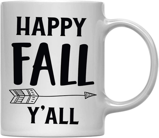 Andaz Press 11oz. Fall Autumn Coffee Mug, Happy Fall Y'all Tribal Arrow-Set of 1-Andaz Press-Happy Fall Y'all-
