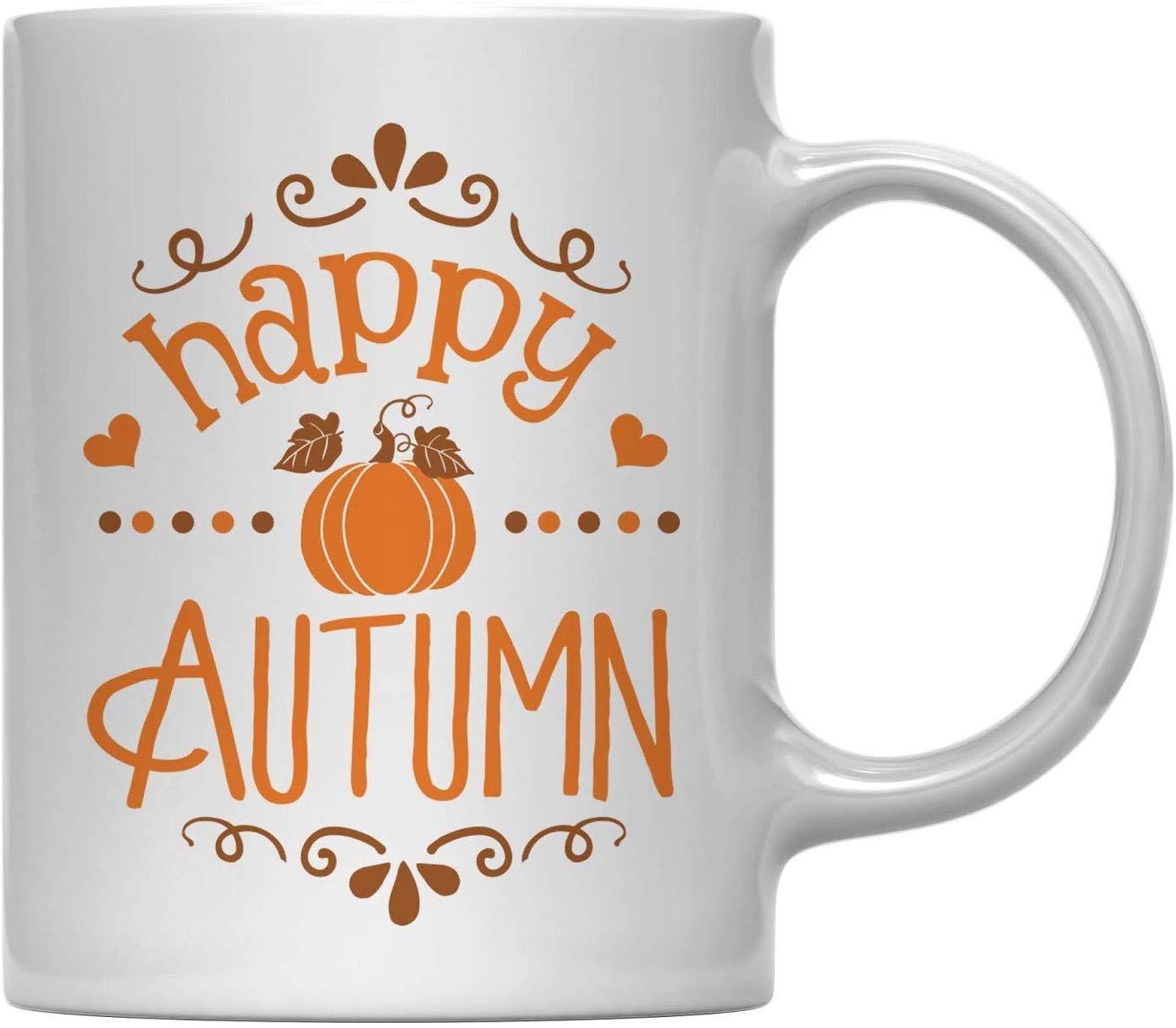 Andaz Press 11oz. Fall Autumn Hot Chocolate Coffee Mug, Happy Autumn-Set of 1-Andaz Press-Happy Autumn-