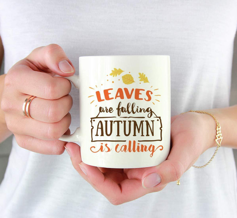 Andaz Press 11oz. Fall Autumn Hot Chocolate Coffee Mug, Leaves are Falling Autumn is Calling-Set of 1-Andaz Press-Leaves are Falling Autumn is Calling-