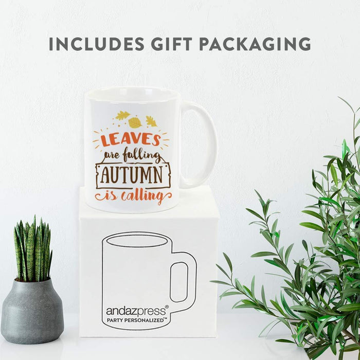 Andaz Press 11oz. Fall Autumn Hot Chocolate Coffee Mug, Leaves are Falling Autumn is Calling-Set of 1-Andaz Press-Leaves are Falling Autumn is Calling-