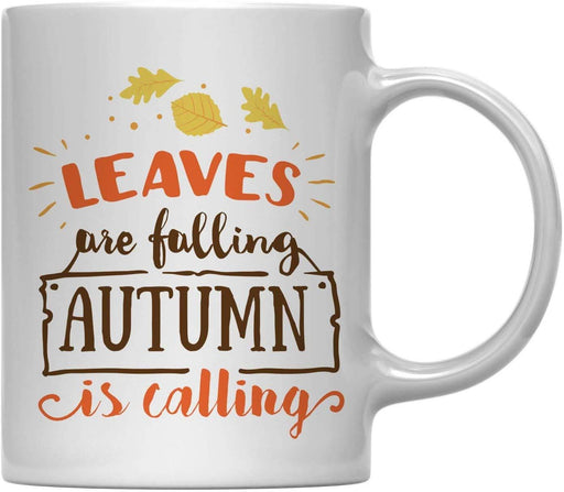 Andaz Press 11oz. Fall Autumn Hot Chocolate Coffee Mug, Leaves are Falling Autumn is Calling-Set of 1-Andaz Press-Leaves are Falling Autumn is Calling-