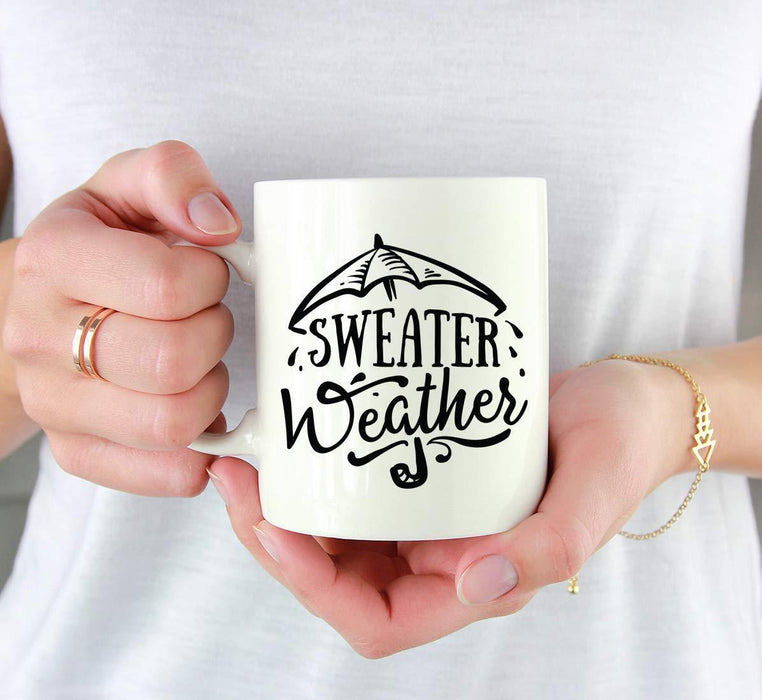 Andaz Press 11oz. Fall Autumn Hot Chocolate Coffee Mug, Sweater Weather-Set of 1-Andaz Press-Sweater Weather-