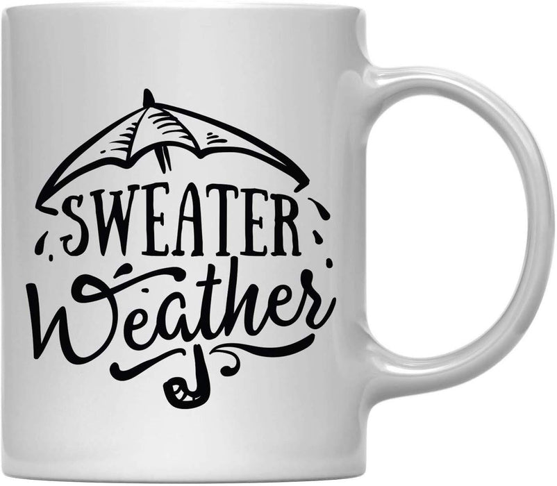 Andaz Press 11oz. Fall Autumn Hot Chocolate Coffee Mug, Sweater Weather-Set of 1-Andaz Press-Sweater Weather-