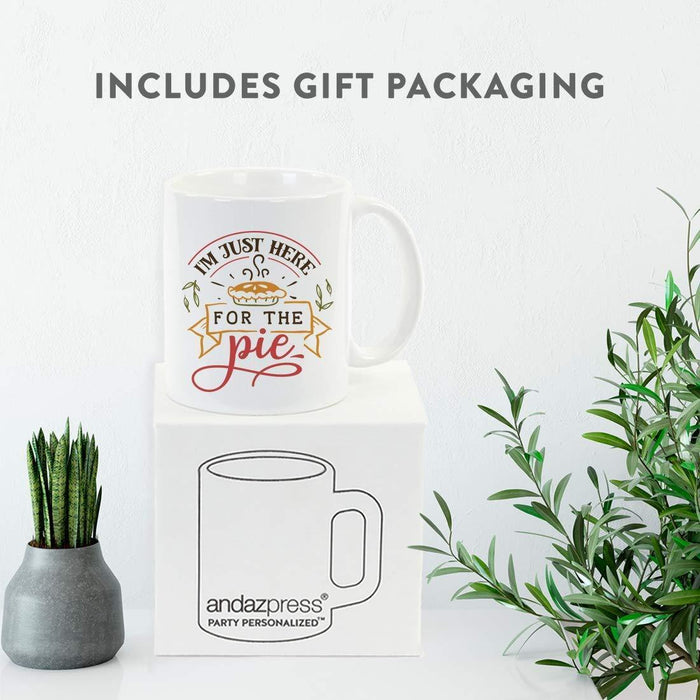 Andaz Press 11oz. Fall Hot Chocolate Coffee Mug, I'm Just Here for The Pie-Set of 1-Andaz Press-I'm Just Here for The Pie-