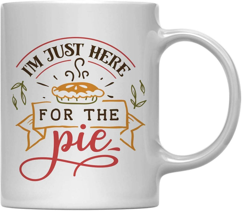 Andaz Press 11oz. Fall Hot Chocolate Coffee Mug, I'm Just Here for The Pie-Set of 1-Andaz Press-I'm Just Here for The Pie-