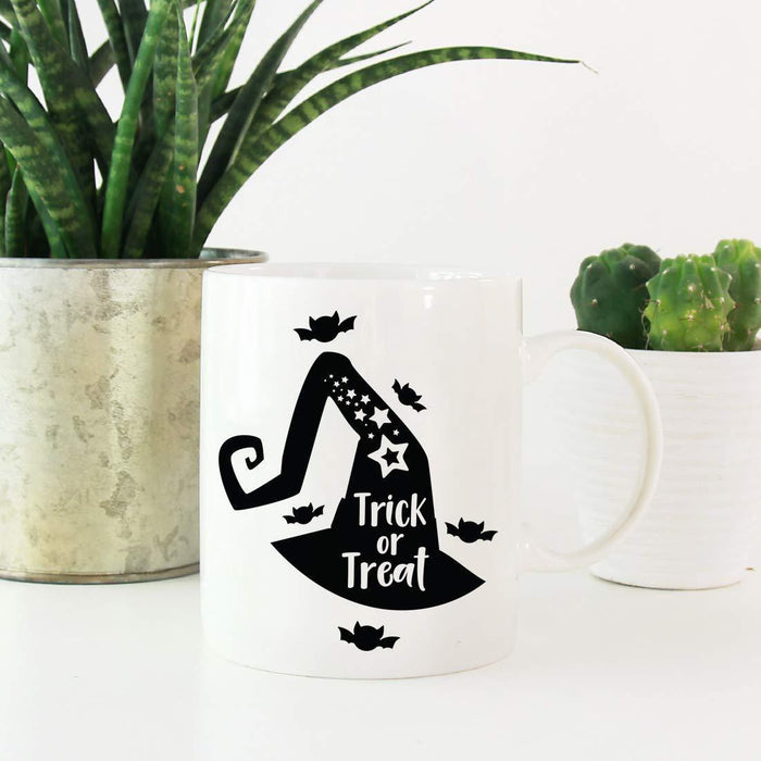 Andaz Press 11oz. Halloween Coffee Mug, Trick or Treat Witch's Hat-Set of 1-Andaz Press-Trick or Treat Witch's Hat-