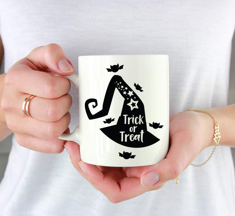 Andaz Press 11oz. Halloween Coffee Mug, Trick or Treat Witch's Hat-Set of 1-Andaz Press-Trick or Treat Witch's Hat-