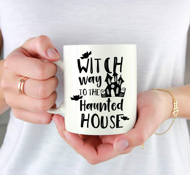 Andaz Press 11oz. Halloween Coffee Mug, Which Way to The Haunted House-Set of 1-Andaz Press-Which Way to The Haunted House-