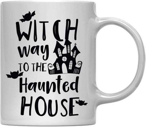 Andaz Press 11oz. Halloween Coffee Mug, Which Way to The Haunted House-Set of 1-Andaz Press-Which Way to The Haunted House-