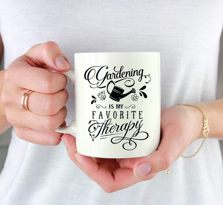 Andaz Press 11oz. Hot Chocolate Coffee Mug Gift, Gardening is My Therapy-Set of 1-Andaz Press-Gardening is My Therapy-