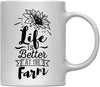 Andaz Press 11oz. Hot Chocolate Coffee Mug Gift, Life is Better at The Farm-Set of 1-Andaz Press-Life is Better at The Farm-