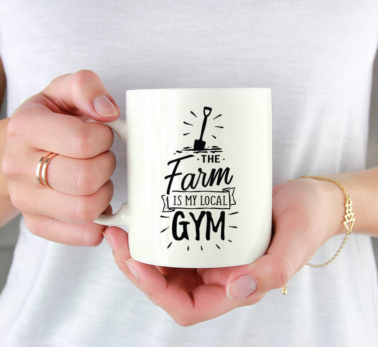 Andaz Press 11oz. Hot Chocolate Coffee Mug Gift, The Farm is My Local Gym-Set of 1-Andaz Press-The Farm is My Local Gym-
