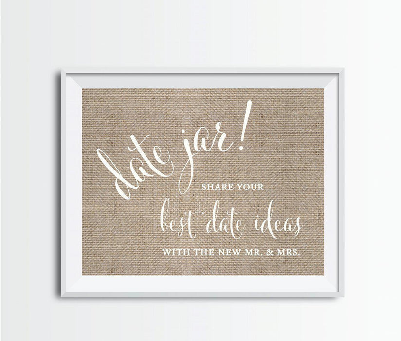 Andaz Press 8.5 x 11 Burlap Wedding Party Signs-Set of 1-Andaz Press-Mr. & Mrs.-