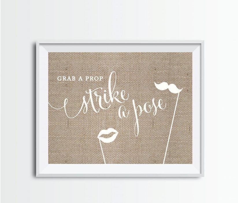 Andaz Press 8.5 x 11 Burlap Wedding Party Signs-Set of 1-Andaz Press-Mr. & Mrs.-