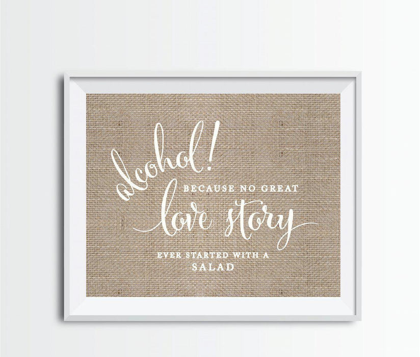 Andaz Press 8.5 x 11 Burlap Wedding Party Signs-Set of 1-Andaz Press-Mr. & Mrs.-
