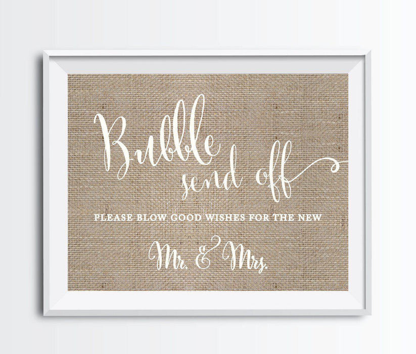 Andaz Press 8.5 x 11 Burlap Wedding Party Signs-Set of 1-Andaz Press-Mr. & Mrs.-