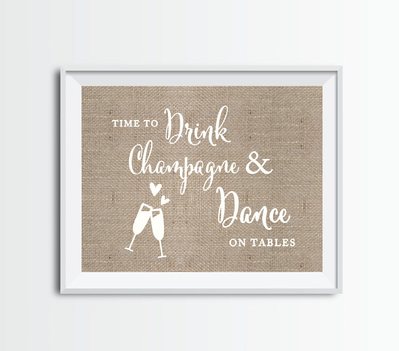 Andaz Press 8.5 x 11 Burlap Wedding Party Signs-Set of 1-Andaz Press-Mr. & Mrs.-