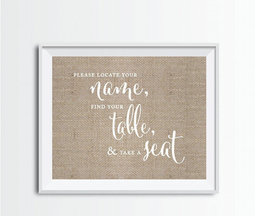 Andaz Press 8.5 x 11 Burlap Wedding Party Signs-Set of 1-Andaz Press-Mr. & Mrs.-