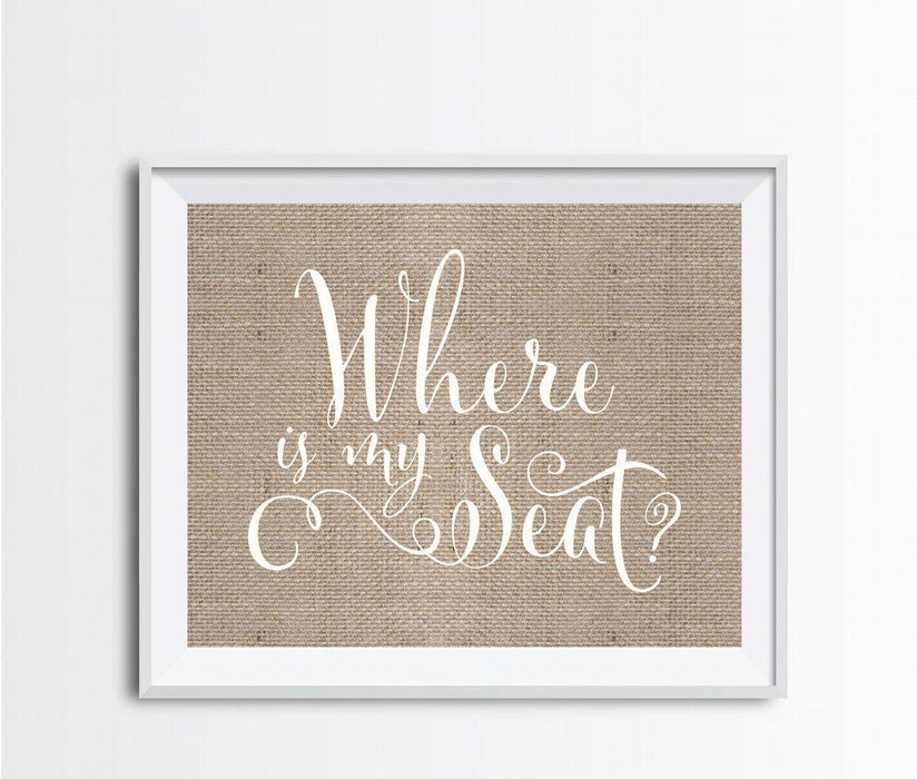 Andaz Press 8.5 x 11 Burlap Wedding Party Signs-Set of 1-Andaz Press-Mr. & Mrs.-